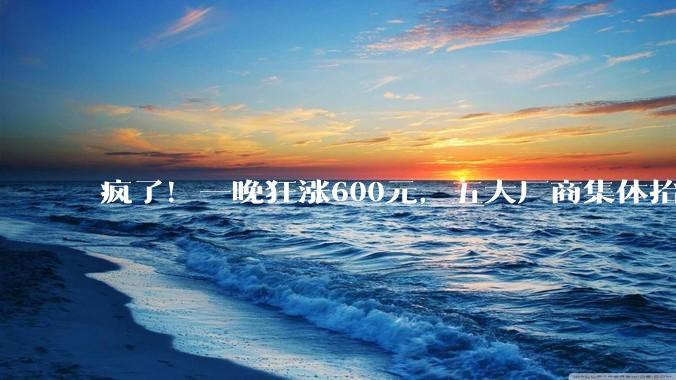 疯了！一晚狂涨600元，五大厂商集体抬价，网友：快用不起了_电脑_芯片_价格